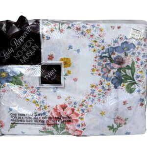 Lady Pepperell Sheet Twin Flat Stephanie Cottage Floral Cotton Blend New Vintage